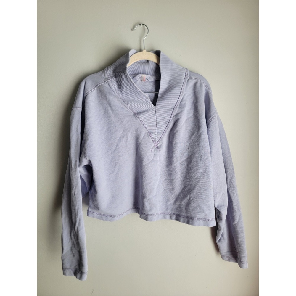 Free People Movement Moonstruck Pullover Lavender Cropped Sweatshirt Small